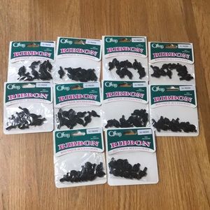 10 packs New black ribbon roses 100 count